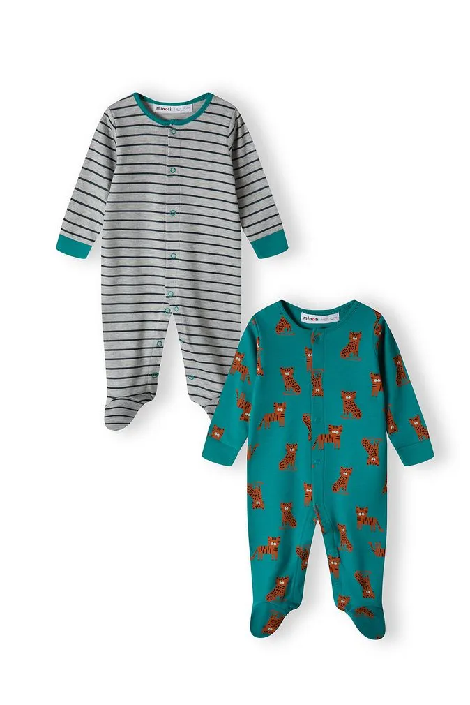 Sleepsuit Set (2 Sleepsuits) - Blue & Stripe