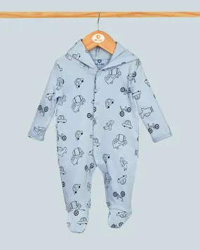 Sleepsuits with Hood and Shoe - Blue