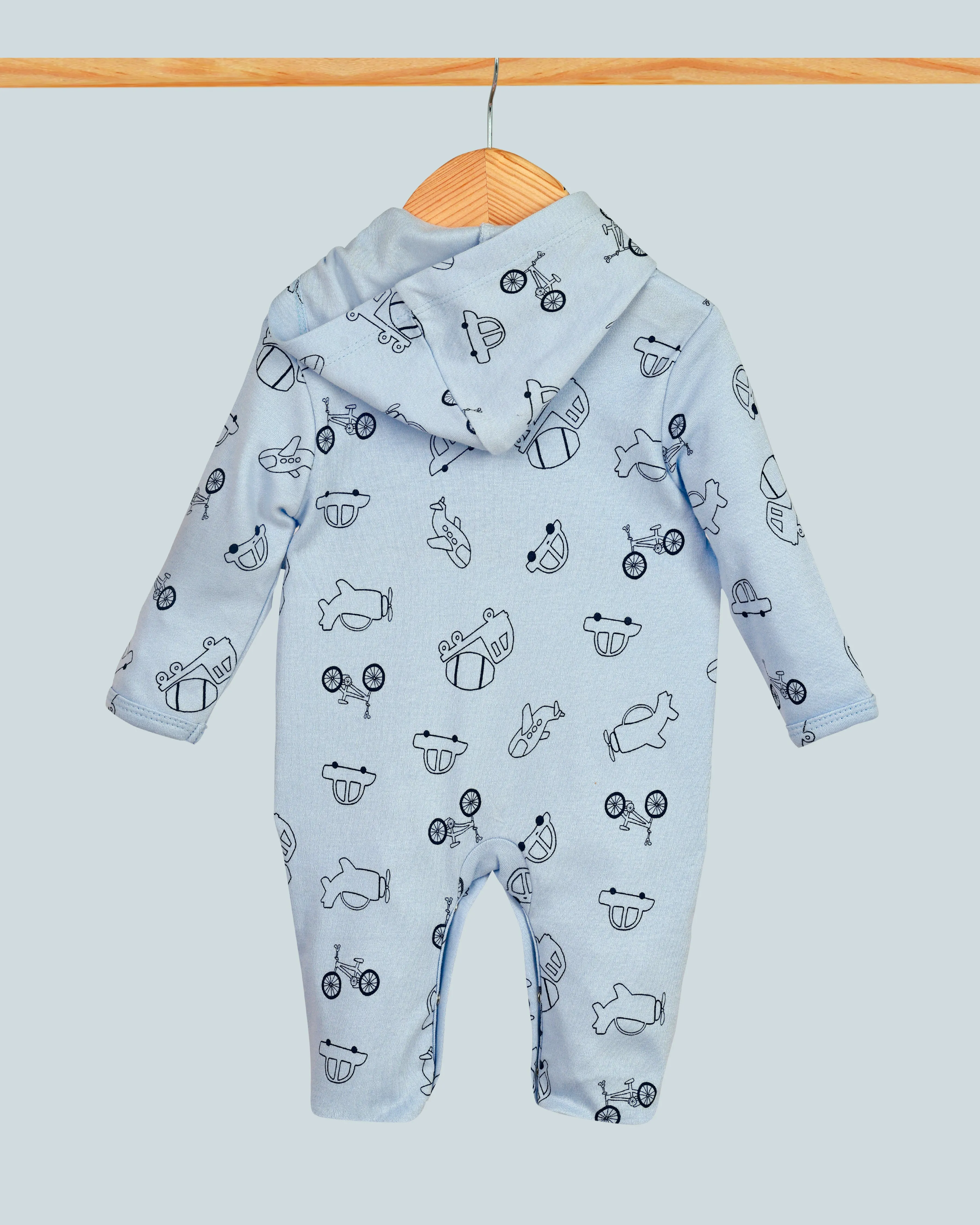 Sleepsuits with Hood and Shoe - Blue