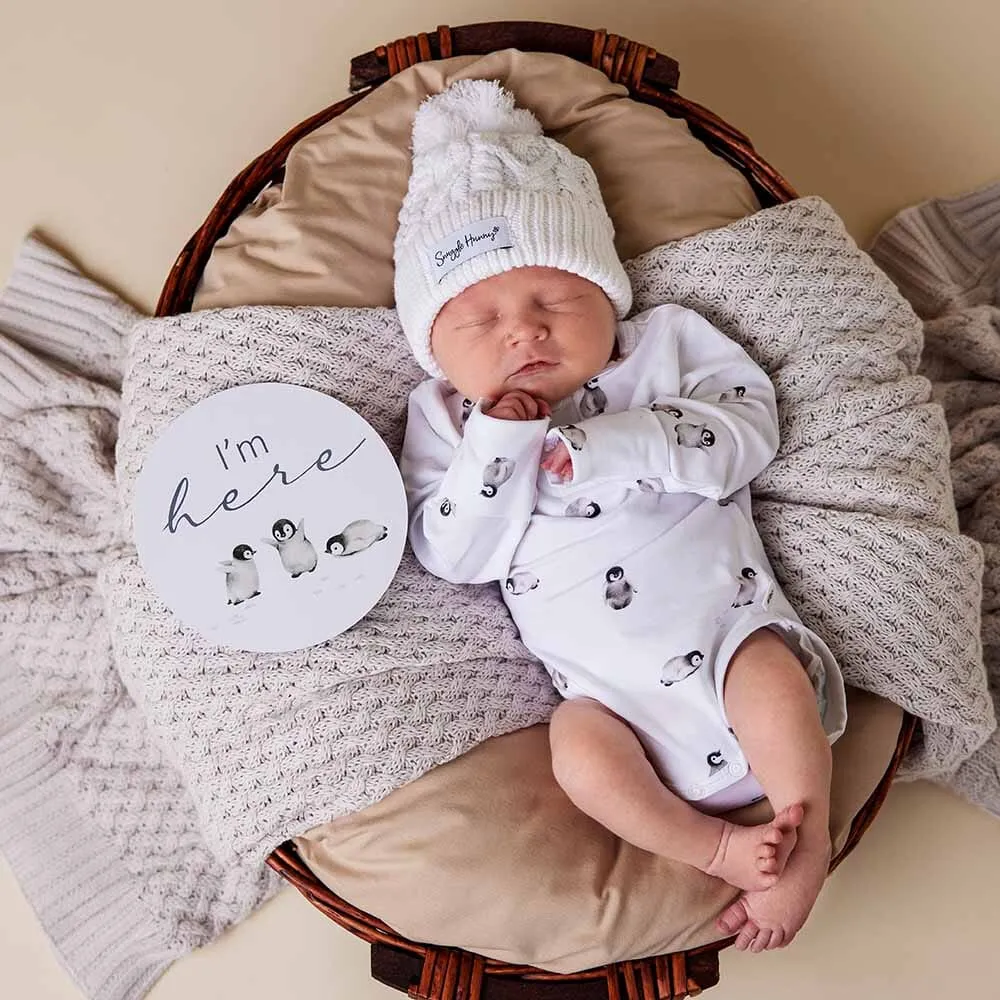 Snuggle Hunny - Organic Knit Beanie - White