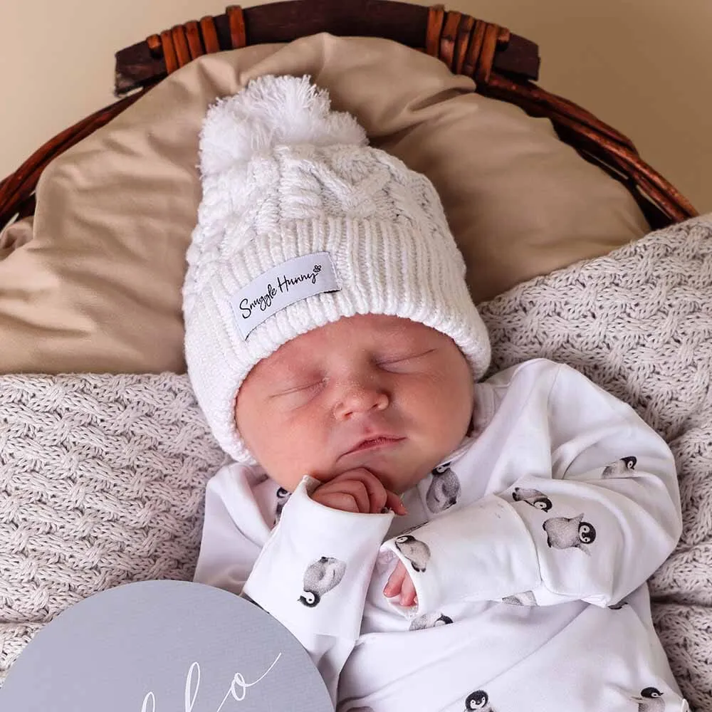 Snuggle Hunny - Organic Knit Beanie - White