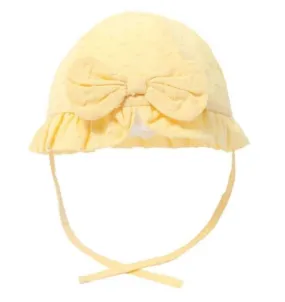 Soft Touch Cotton Dotty Lemon Summer Hat with Bow