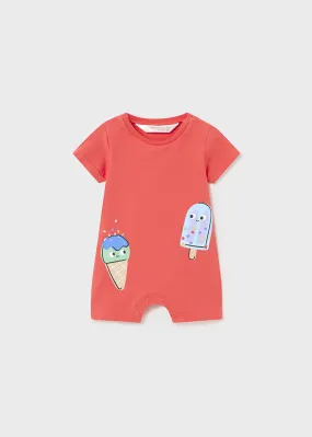 Solid Papaya Boys Short Sleeve Onesie - Select Size