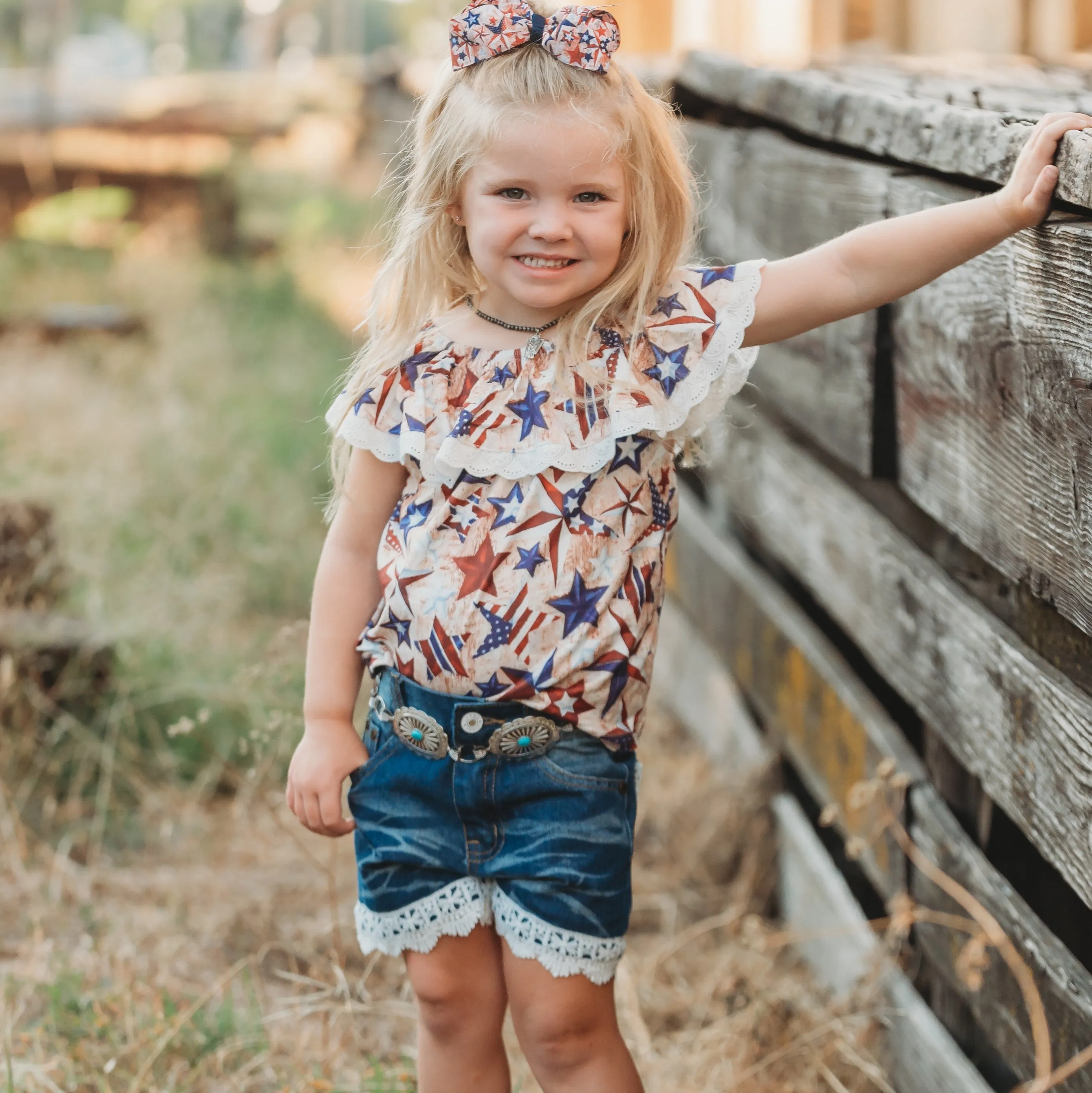 Star Lace Patriotic Shirt Toddler (2T-5T)