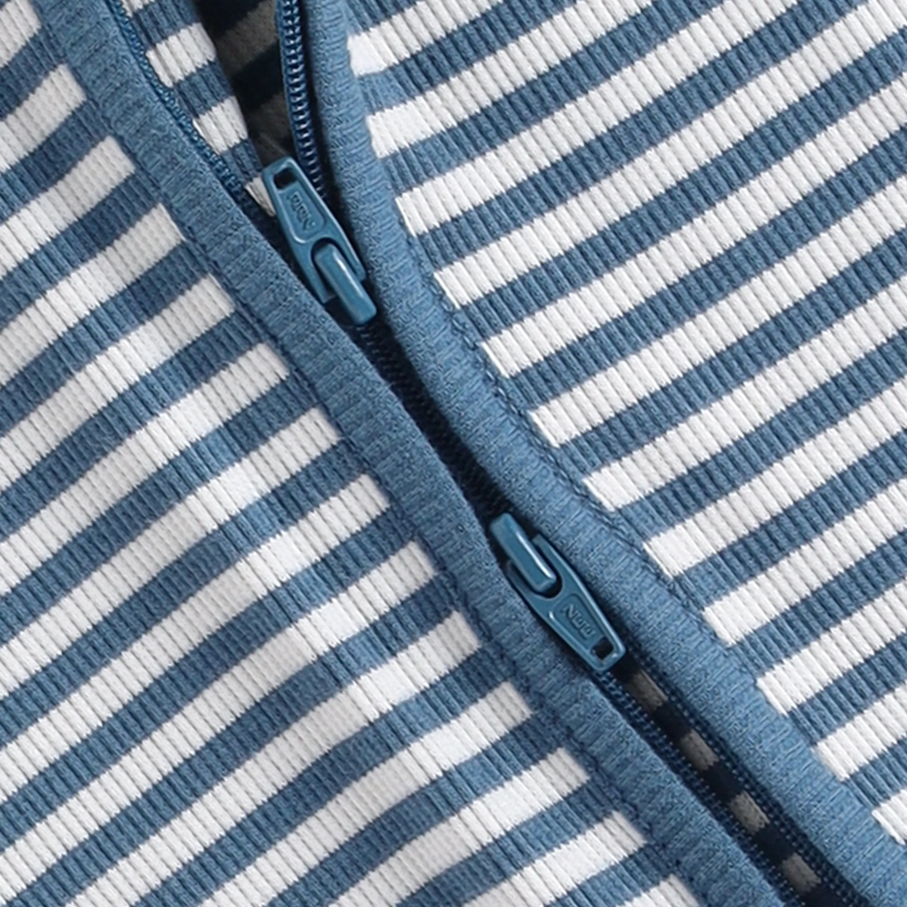 Teal Stripe Organic Footed Sleepsuit