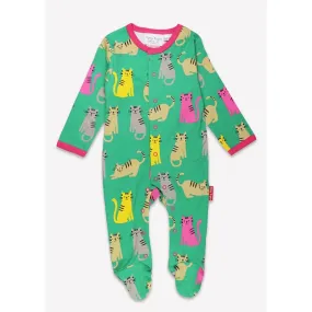 Toby Tiger Green Kitten Sleepsuit