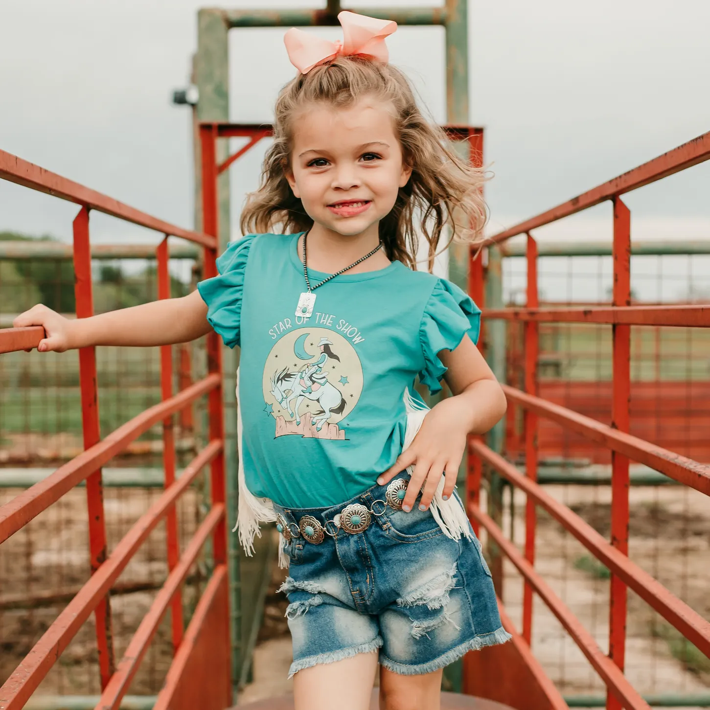 Turq Star of the Show Fringe Shirt (6-7)