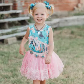 Turquoise Cowgirl Sueded Fringe Shirt Toddler (2T-5T)