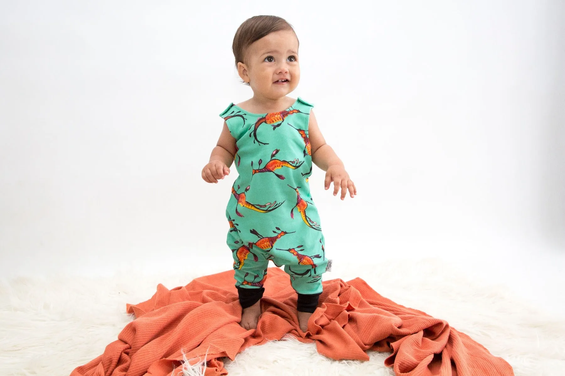 Weedy Sea Dragon | Organic Cotton Romper | Size 000 - 2