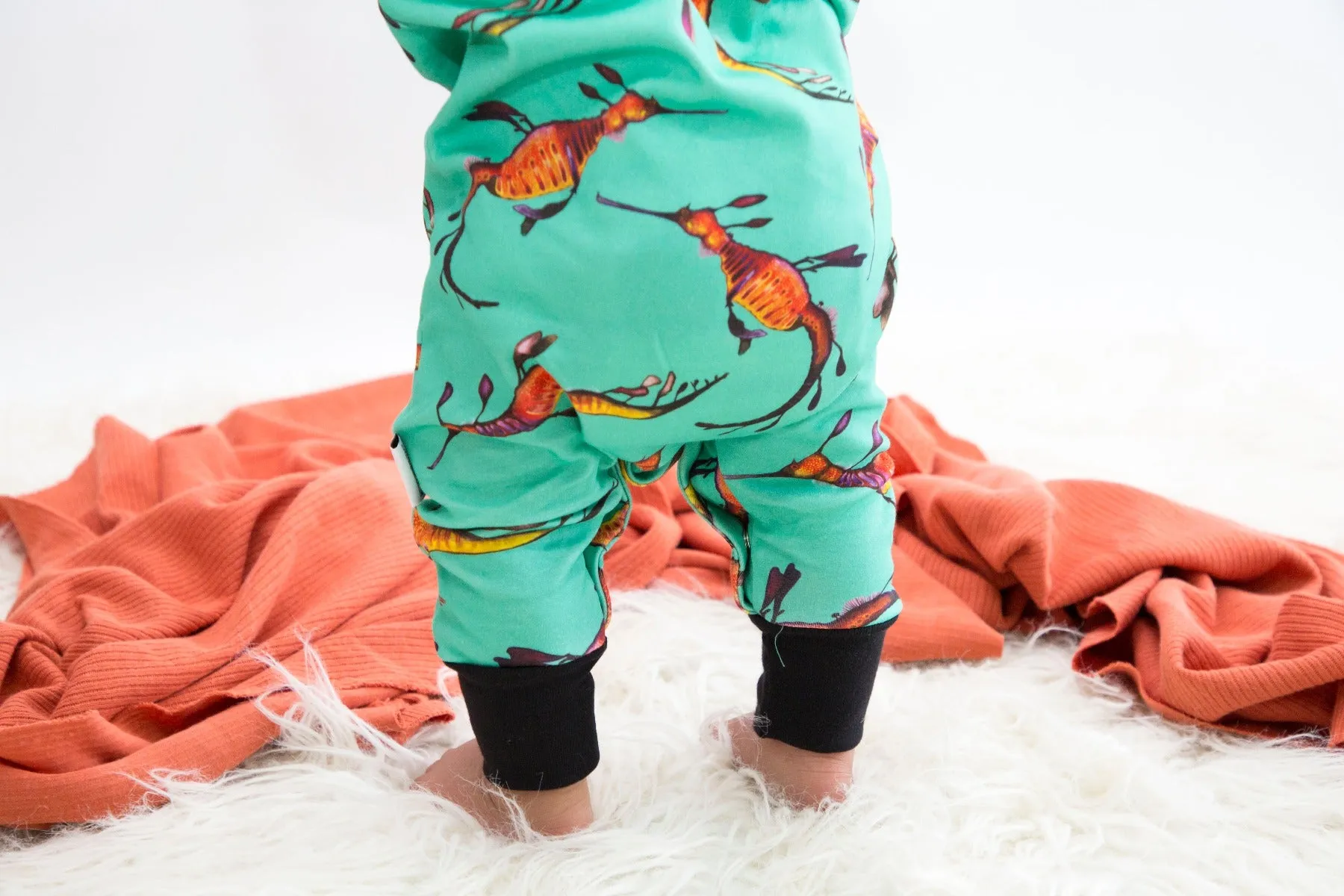 Weedy Sea Dragon | Organic Cotton Romper | Size 000 - 2