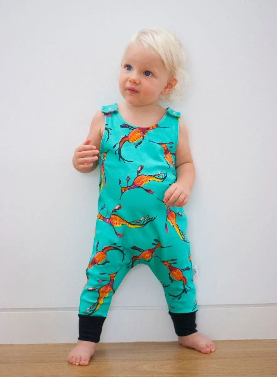 Weedy Sea Dragon | Organic Cotton Romper | Size 000 - 2