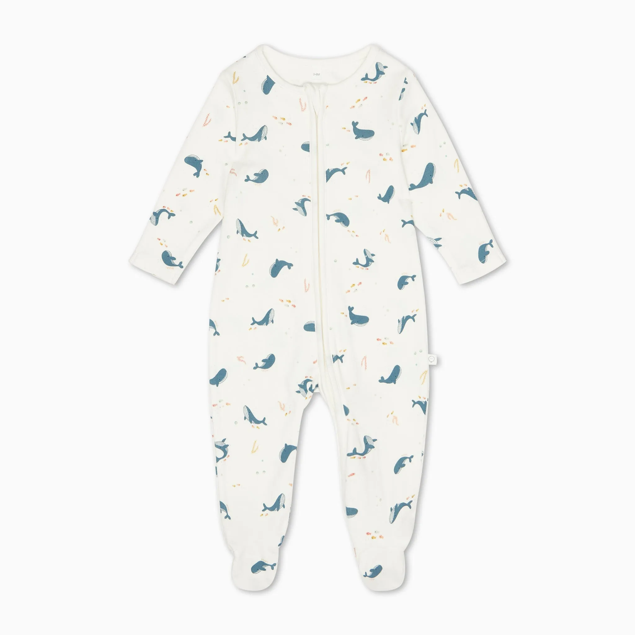Whale Print Clever Zip Sleepsuit