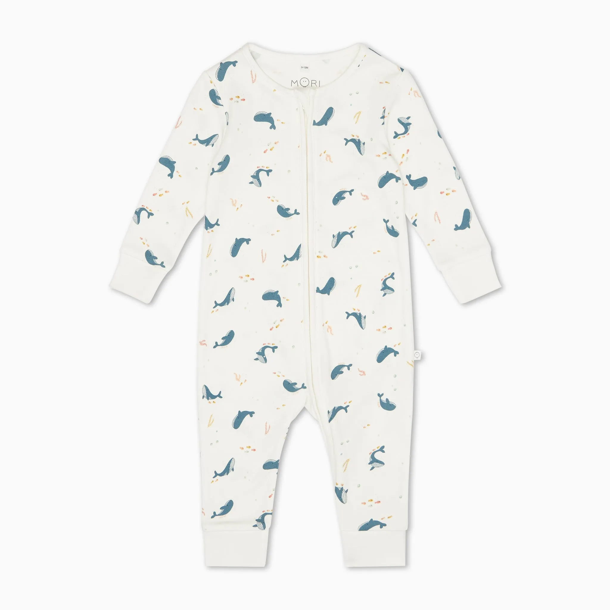 Whale Print Clever Zip Sleepsuit