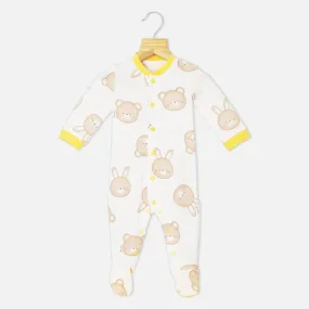 White Bear Printed Full Sleeves Footsie