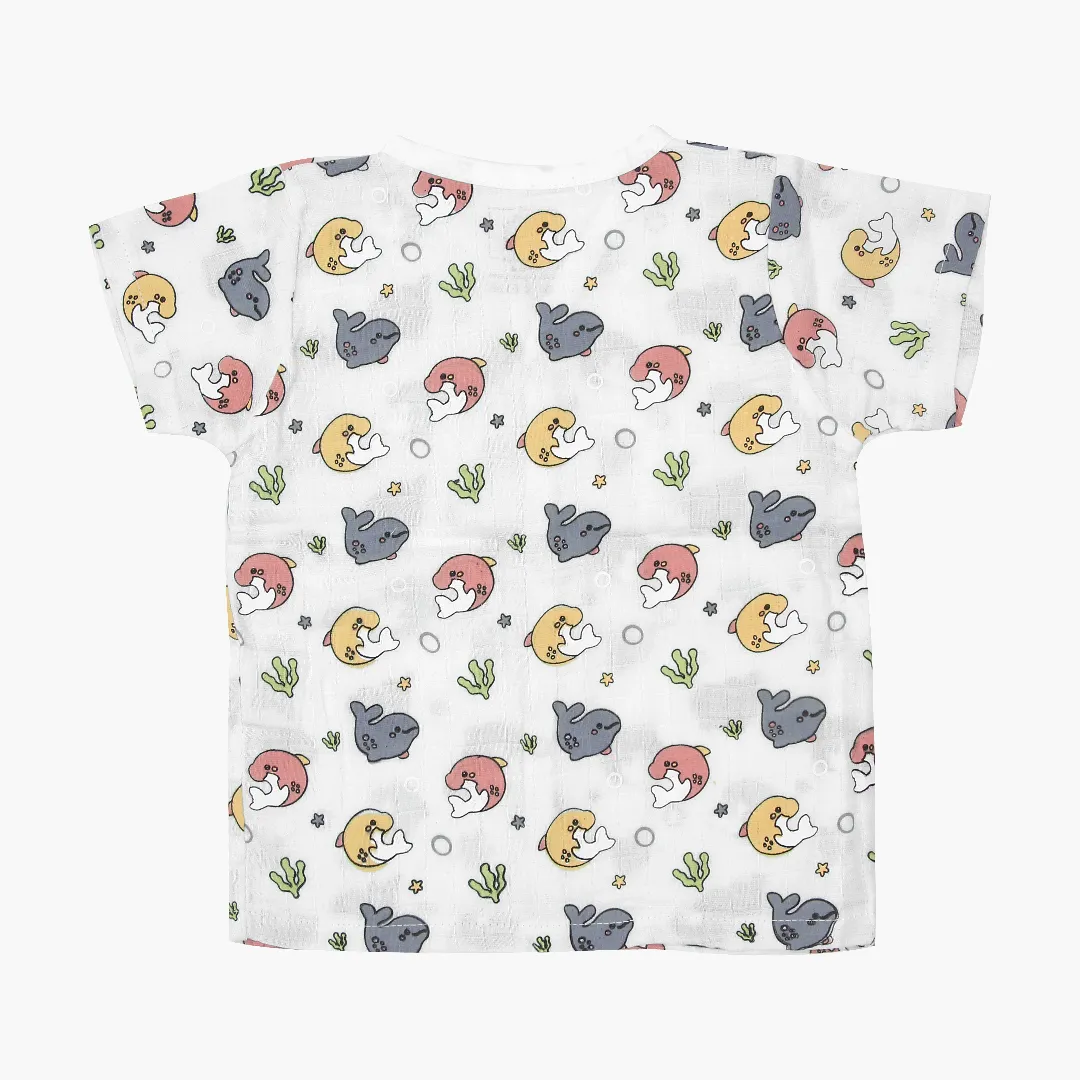 White Dollyfin - Muslin Sleep Suit for babies and kids (Unisex)