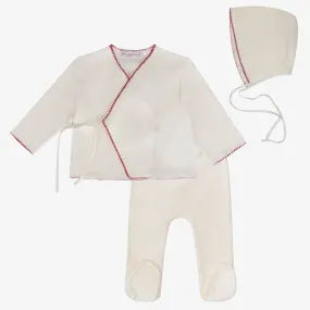 Wrap 3pc Set - Ivory&red
